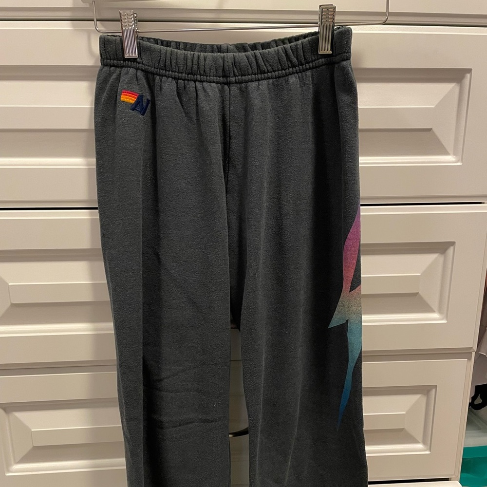 Aviator Nation Grey joggers with lightening bolt